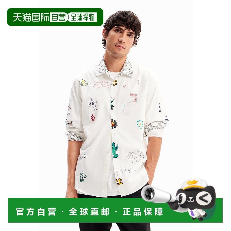 日本直邮Desigual 插画与文字衬衫 [DE819EM23950]长袖