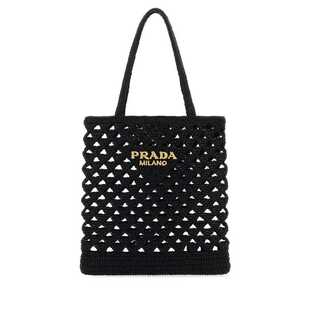 1BG4932M2TF0ES7 黑色 Black handbag PRADA straw 女士手提包