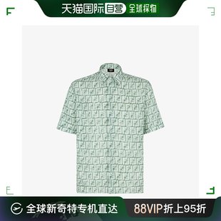 衬衫 男士 芬迪 香港直邮潮奢 FS0795AR62 Fendi 绿色FF亚麻衬衫