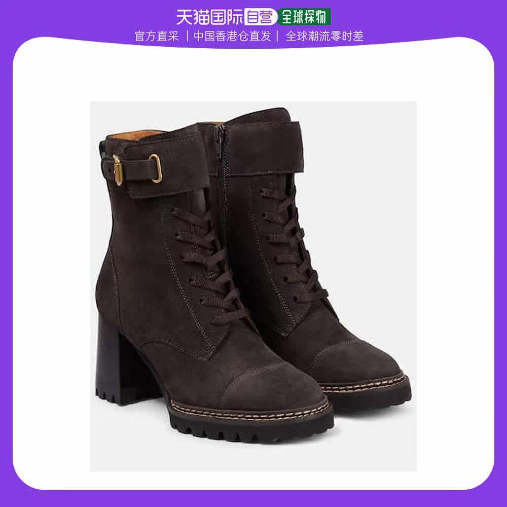 香港直邮潮奢 see by chlo07 女士 mallory 绒面革战地靴 000306