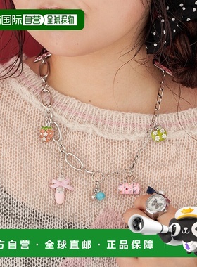 1h可退 日本直邮Me＋Me 女士丝绒蝴蝶结混搭吊坠项链 CPZ1052211A