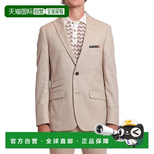 亚麻混纺夹克 自营 gray佩斯利与灰色Ashton修身 自然米 paisley