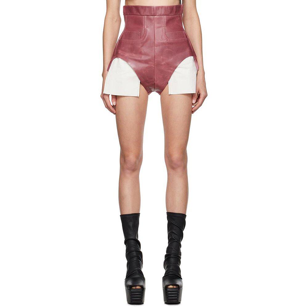 Rick Owens|粉色 Porterville Dirt Cutoffs 皮短裤