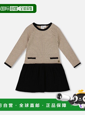 自营deux par deuxLong Sleeve Knit Sweater Dress Black and Be