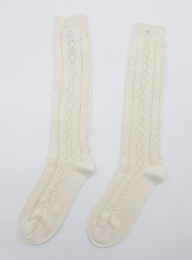 潮奢 Valentino 华伦天奴 男士 乳白色棉袜子 7V3KI02FAS9