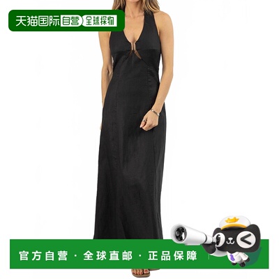 自营endless blu.Holden V-Neck Maxi Dress In Black - black 美