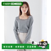 日本直邮Andemiu 女装 宽松方形蕾丝领上衣 1h可退 半透明设计