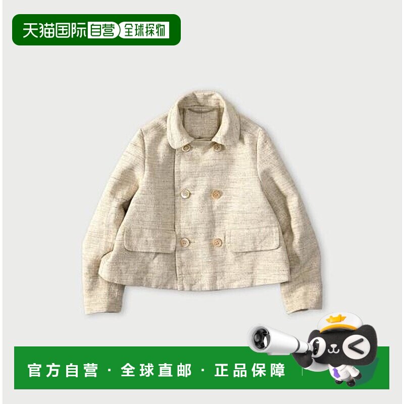 1h可退 日本直邮45R 棉麻混纺粗花呢Annie短款夹克外套