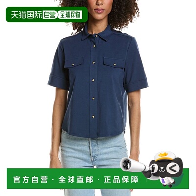 自营tyler boe Classic Gold Button Club Shirt - navy 美国奥莱