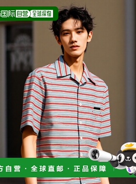 香港直邮PRADA 男士衬衫 UCS41417N4SUMOF0637 AW2025 蓝色