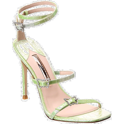 自营 Sophia Webster 皮革凉鞋 - 绿色 美国奥莱直发高跟单鞋