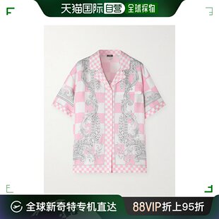 女士 香港直邮潮奢 范思哲 101438 Versace 印花真丝缎斜纹布衬衫