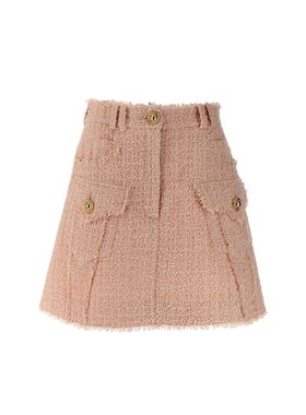 香港直邮Balmain 花呢迷你半身裙 CF1LA375XF91