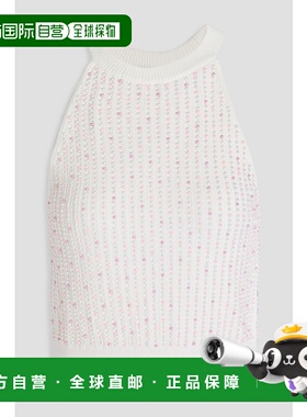 香港直邮Sandro 女士 短款人造珍珠饰罗纹针织背心 SFPPU02126BLA