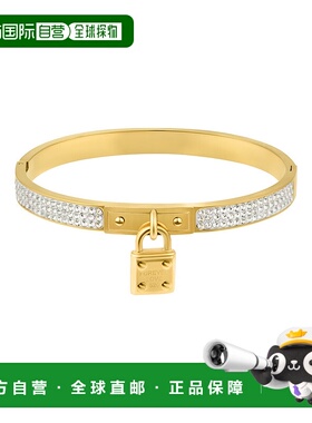 自营adorniaTarnish Resistant 14k Gold Plated Pave Lock Bangl