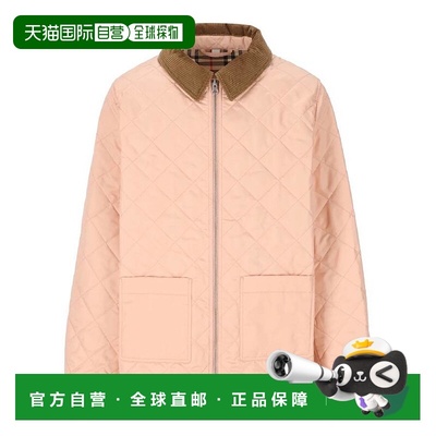 自营burberry巴宝莉儿童奥蒂斯灯芯绒领绗缝夹克-珊瑚玫瑰色 美国