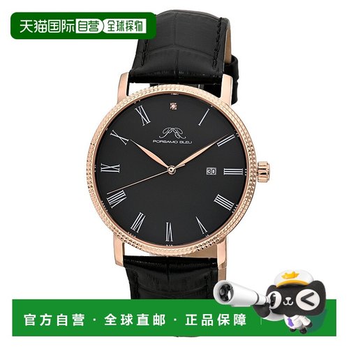 自营Porsamo Bleu Men's Veritas 1 Genuine Leather Band Watch