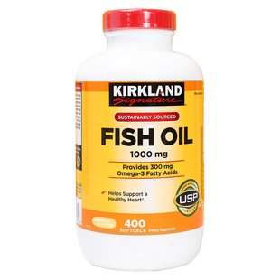 美国直邮KIRKLAND Signature科克兰天然深海鱼油胶囊1000mg400粒