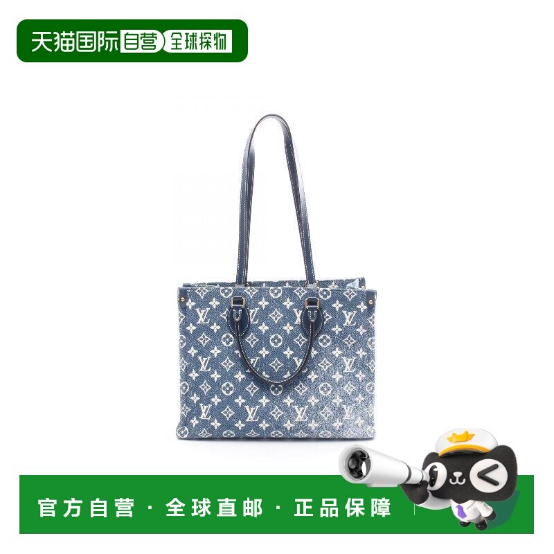 日本直邮中古LV路易威登女包A级95新On-the-go MM牛仔布托特包蓝,箱包皮具/热销女包/男包,托特包,淘宝优惠券,粉丝福利购,淘宝优惠卷