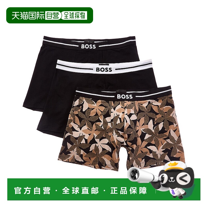 自营Hugo Boss 3pk Bold Boxer Brief - black 美国奥莱直发
