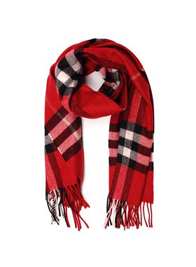 BURBERRY 女士围巾 3955674 CO 红色 Check Scarf