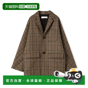 1h可退 日本直邮TOMORROWLAND 切维奥特花呢蝙蝠袖大衣羊毛廓形