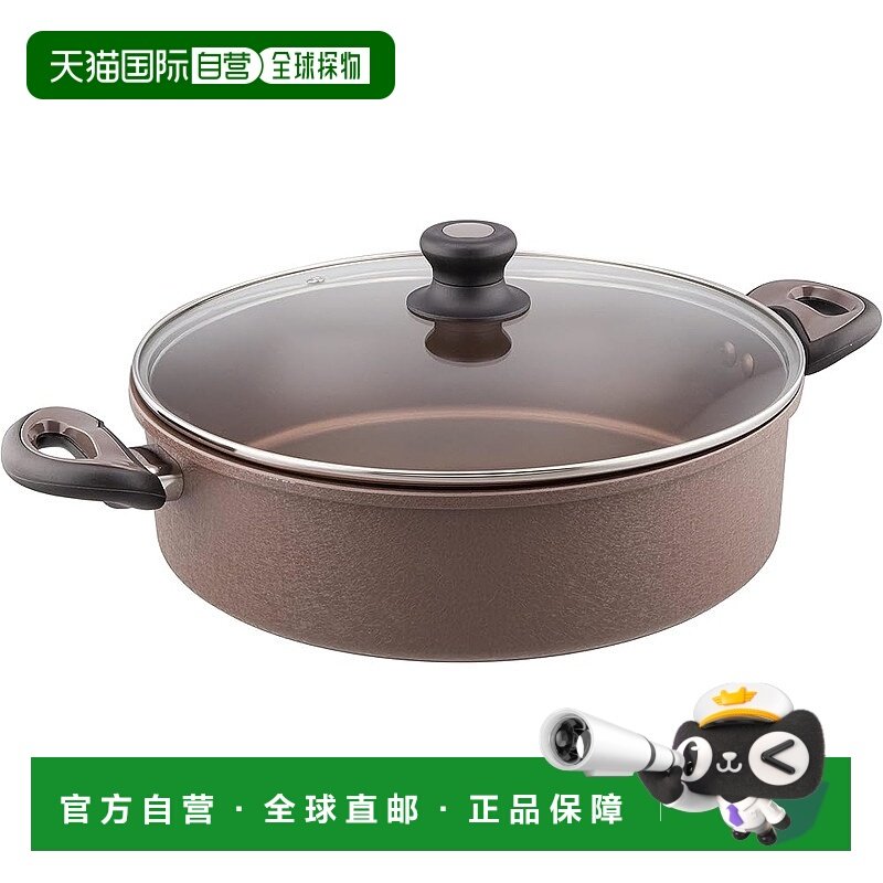 【日本直邮】Bestco 双柄浅锅 30cm 棕色 IH用 ND-8304