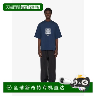男士 蓝色 T恤 SS2025 4G圆领T恤 BM712H3YMV420 香港直邮GIVENCHY