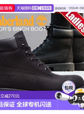 日本直邮TIMBERLAND添柏岚女战术靴JUNIOR'S6英寸靴子黑色12907