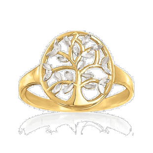 自营 Ross-Simons 14kt 2 色调金色镂空生命之树戒指 - 多色 美国