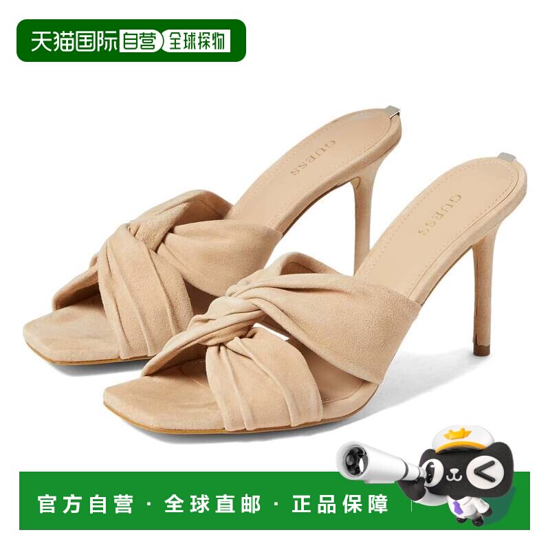 自营Guess Daiva GWDAIVA2女式凉鞋谭结绒面拖鞋骡子JOBB1372-棕