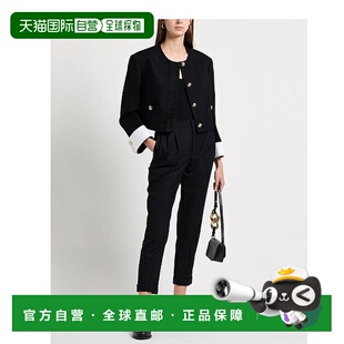 1h可退 【美国直邮】SANDRO 女士羊毛法兰绒短外套夹克 双色圆领