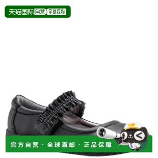 自营Nina Lindzee平底鞋女孩黑色人造皮革记忆泡沫Mary Janes JOB