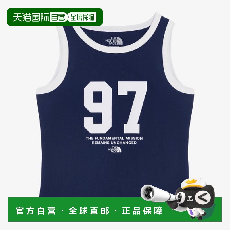 韩国直邮北面THE NORTH FACE 数字Logo圆领修身无袖背心 女款 海
