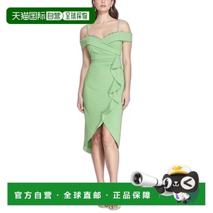 石灰色 中长连衣裙 美国奥莱直发 Notte 自营Marchesa