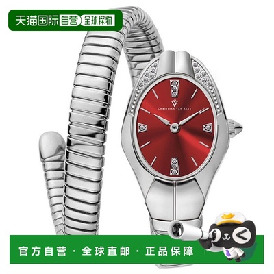 自营Christian Van Sant Women's Naga Red Dial Watch - red 美