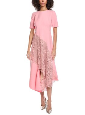 自营Oscar de la Renta Bellflower Guipure Silk-Lined Wool-Ble