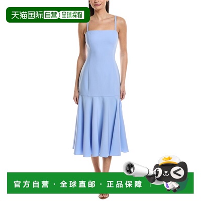 自营Carolina Herrera Spaghetti Strap A-Line Midi Dress - blu