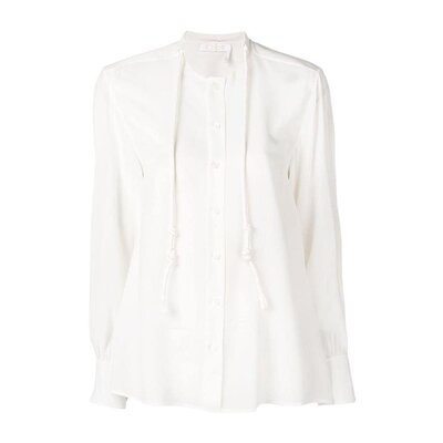 CHLOÉ 女士衬衫 C19UHT44004107 SS2019 白色 抽绳细节罩衫