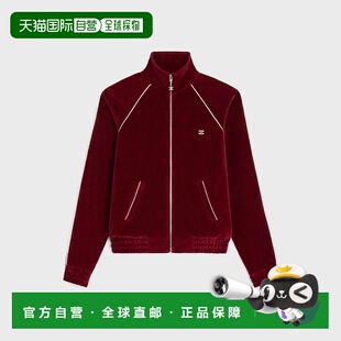 欧洲直邮Celine(2025 年产品)Triomphe 运动服外套,天鹅绒针织