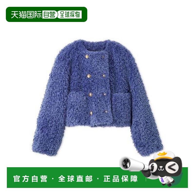 1h可退 日本直邮Mila Owen 金色纽扣仿皮草短款夹克