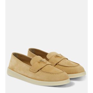 潮奢 Prada 普拉达 女士 Saint Tropez 绒面革乐福鞋