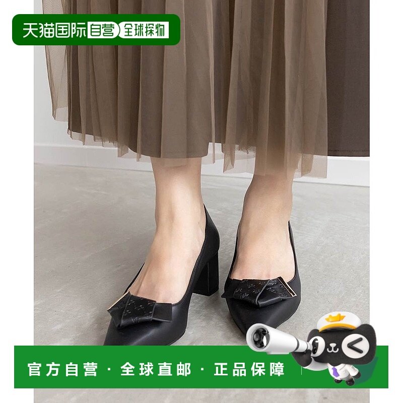 日本直邮RANDA 单字图案丝带高跟鞋 RA041BW14853 黑色单鞋