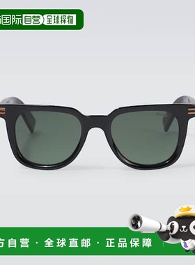 1h可退 香港直邮潮奢 zegna 杰尼亚 男士 方框太阳眼镜 black黑色