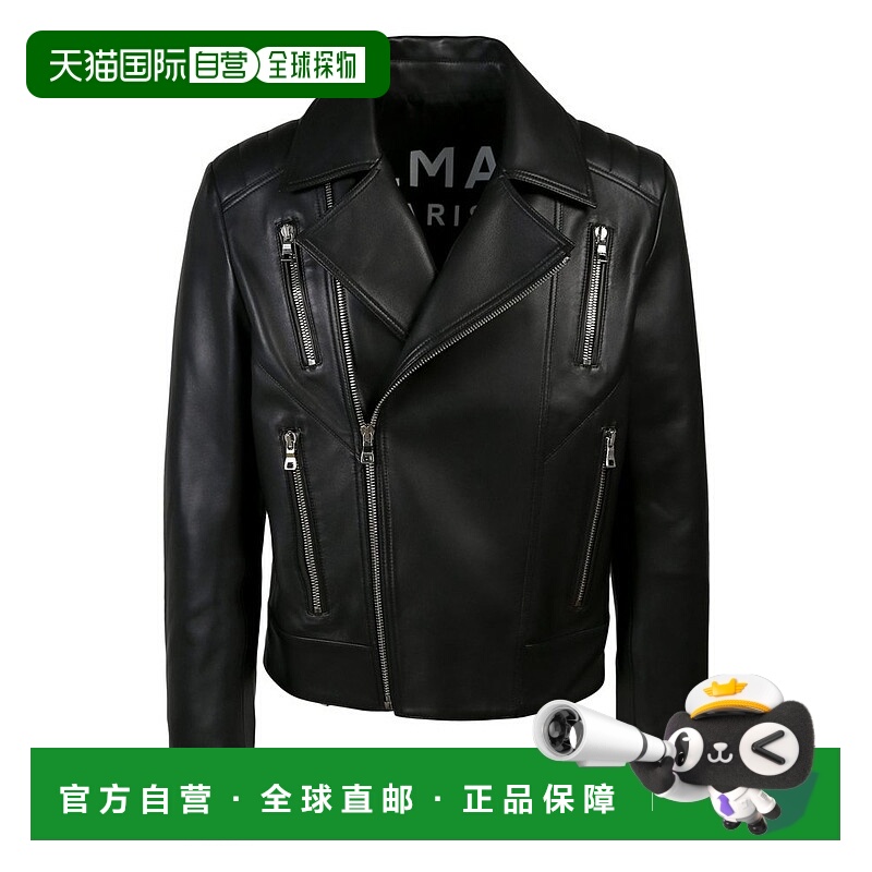 1h可退 香港直邮Balmain 巴尔曼 男士 拉鍊長袖機車夾克 XH1TD170