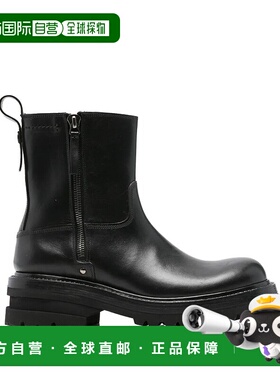 1h可退 香港直邮premiata 男士 ELBA 皮质拉链短靴 32338NERO男靴