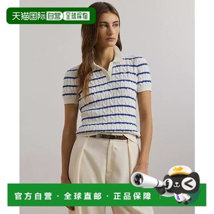 美国直邮 lauren 1h可退 ralph 针织上衣条纹 女士 Polo衫