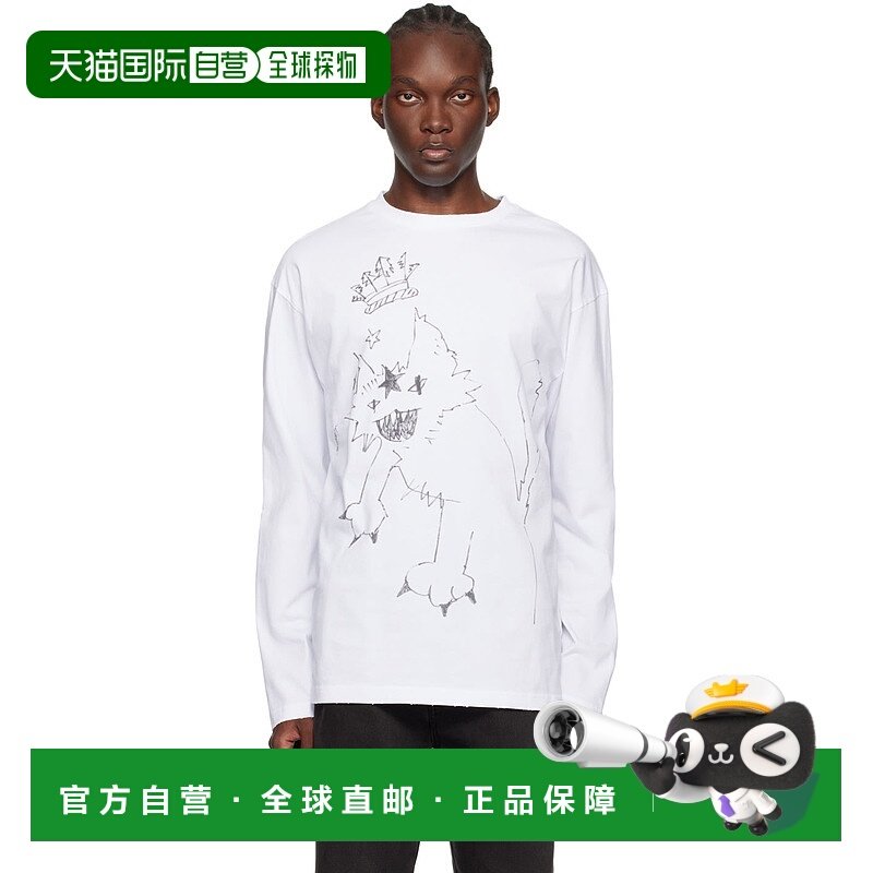 1h可退 香港直邮潮奢 We11Done 男士 白色 Monster 长袖 T 恤 WDT