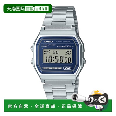 日本直邮卡西欧男女同款A158WEA-2JF蓝色表盘数字腕表 A158WEA2JF