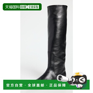 香港直邮Staud 女士 Wally 平底靴子 black黑色 舒适时尚长筒靴
